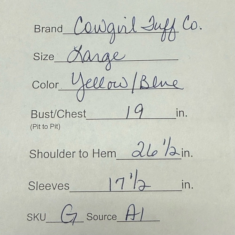 Cowgirl Tuff Co Yellow Embroidered Western Boho Aztec Off Shoulder Top L - Picture 9 of 9